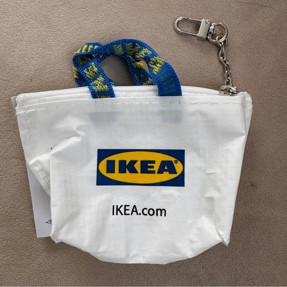 IKEA Knölig Mini Shopping Bag Keychain Key Ring Charm White Japan Exclusive New